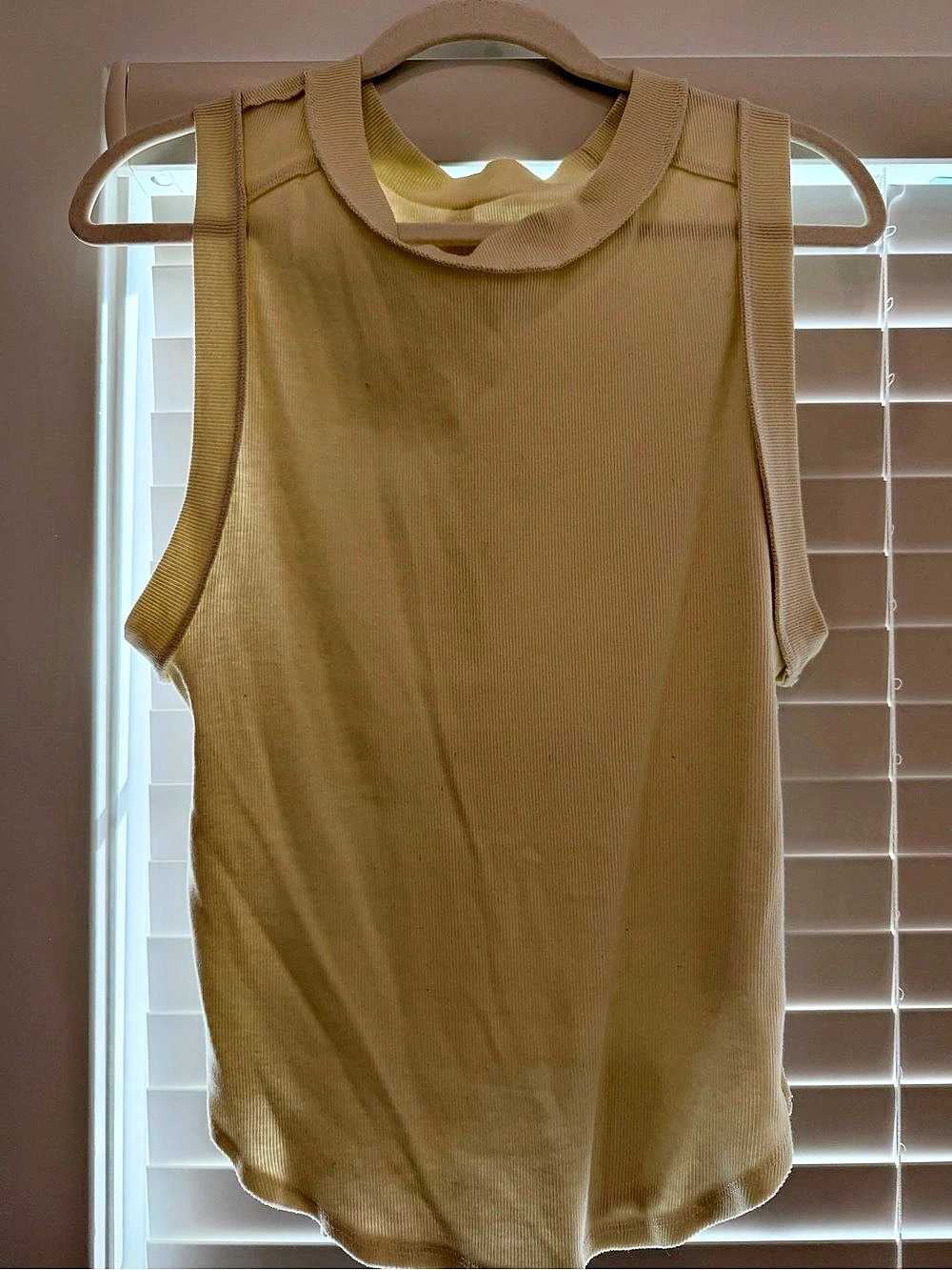 We The Free Ribbed Tank Top in Ivory Size XL Like New